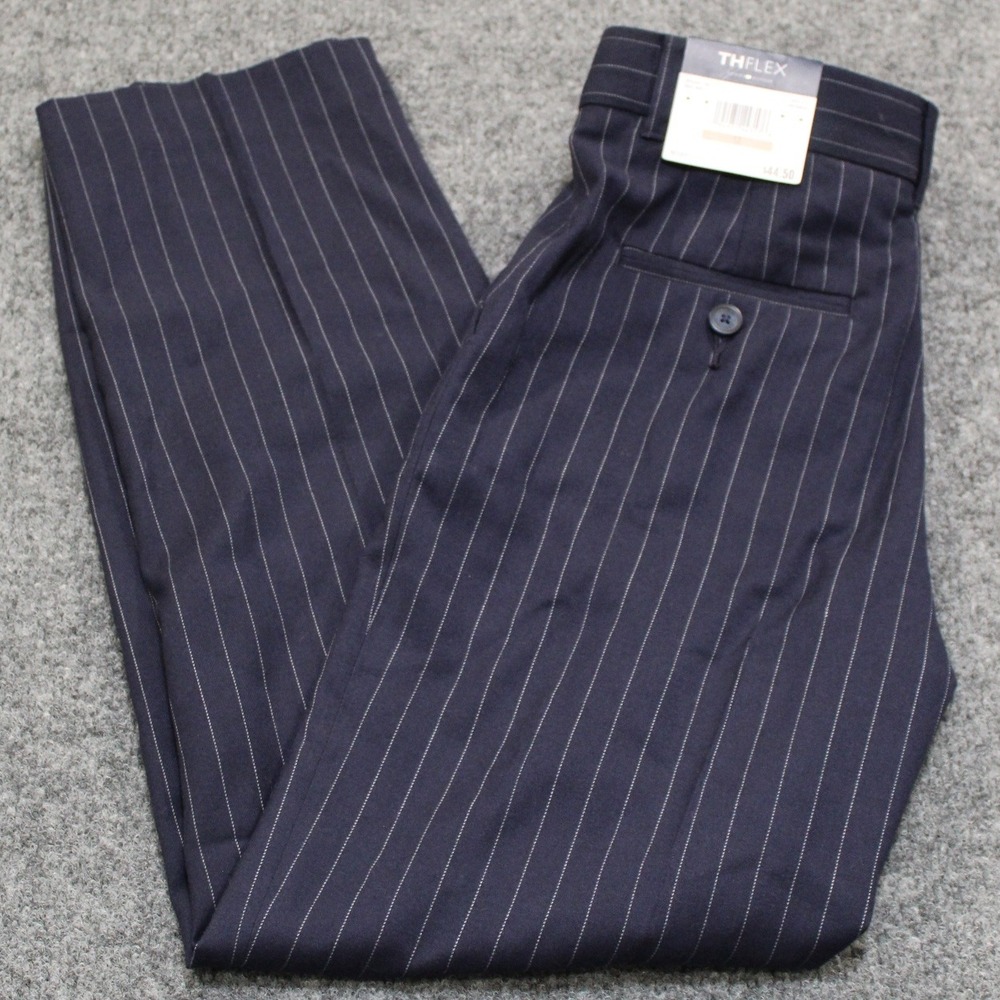 Tommy Hilfiger TH‎ Flex Boys 8-20 Yacht Navy Pinstripe Dresswear Pants Size 12